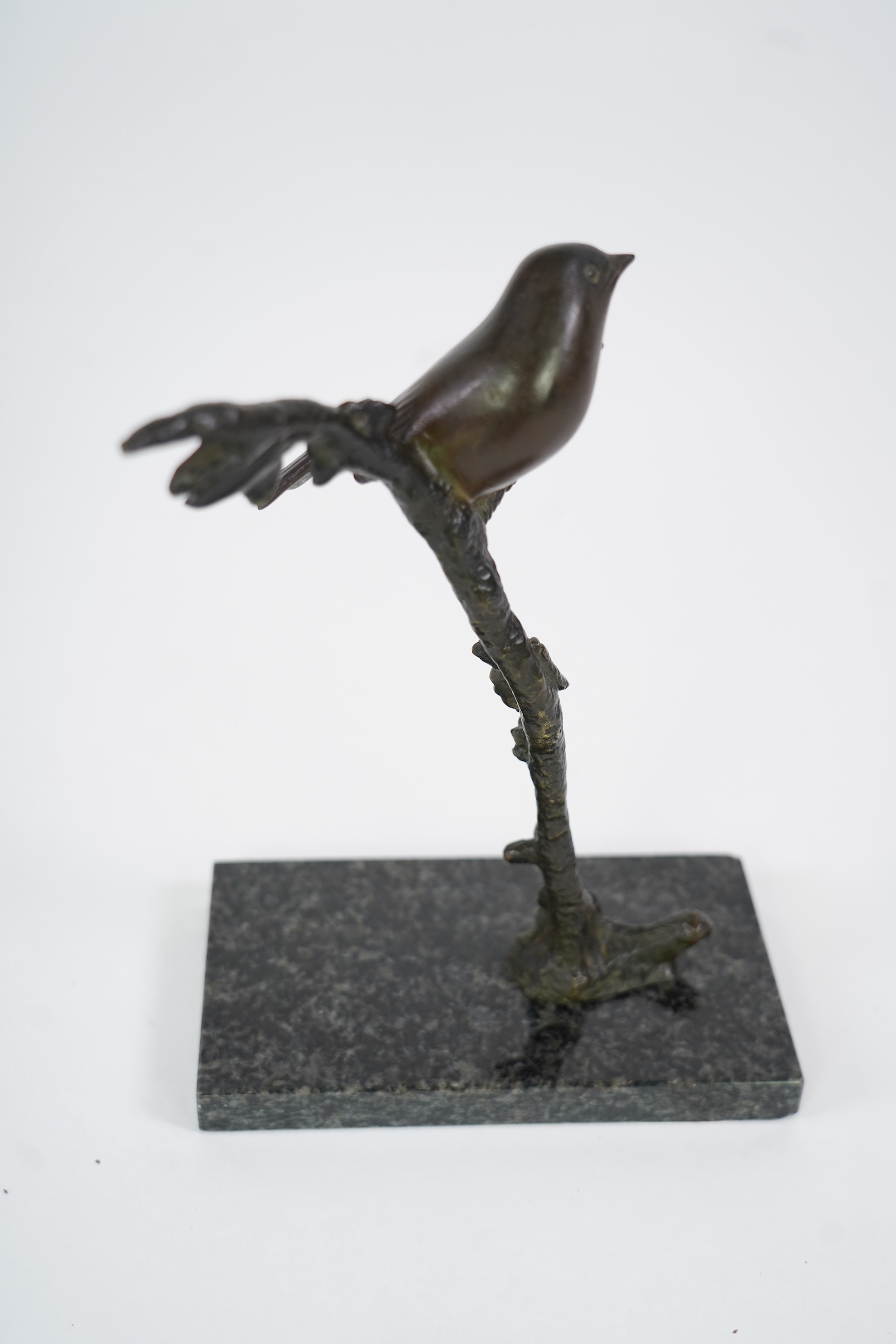 Irénée Rochard (French, 1906-1984), a bronze figure of bird on a vine